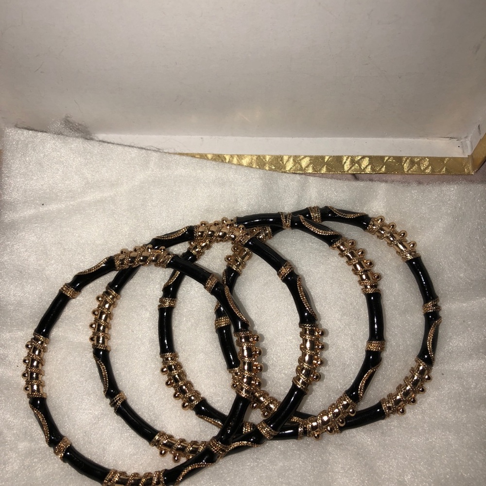 4 Ross Simon Black and gold bangles - Picture 4 of 5